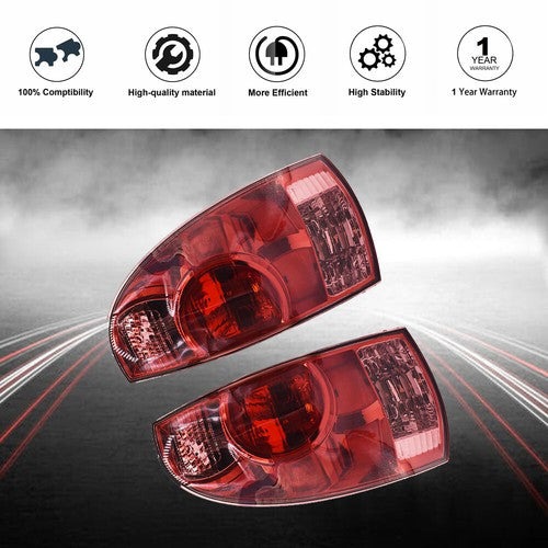 2pcs New Left+Right Red Rear Tail Brake Light Lamp Fit For Toyota Tacoma 08-15