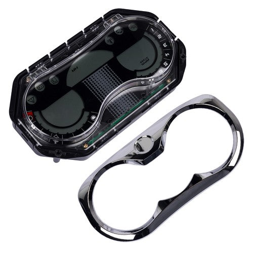 LCD Speedometer Gauge Cluster with Chrome Bezel Fits for Sea-Doo GTI Rental SE