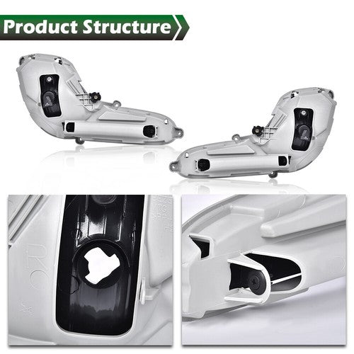 Clear Bumper Fog Lights for Hyundai Accent 2012-2017 w/ Bulbs Wiring Switch