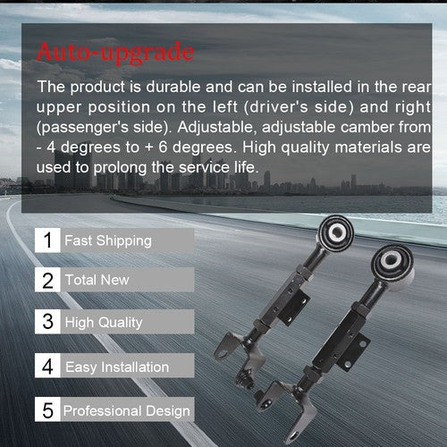 Rear Upper Adjustable Control Arm LH & RH Pair Kit Fit For Honda Element 02-11