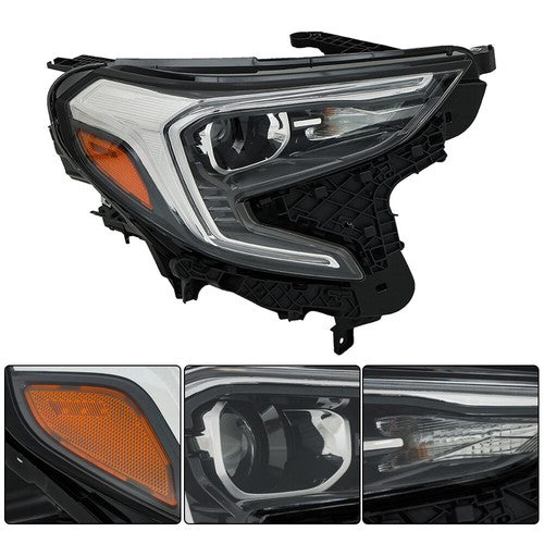 Xenon HID Clear Chrome Projector Headlights Right Set For GMC Terrain 2018-2021