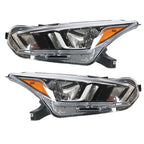 Pair Headlights Assembly Set Fit Clear Lens Chrome For Nissan Versa 2020-2021