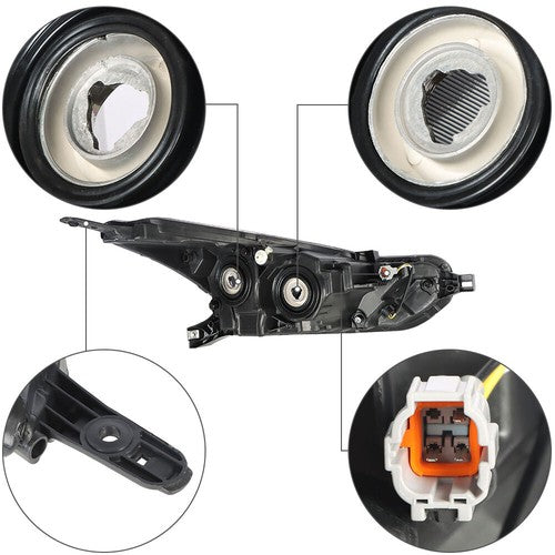 Pair Headlights Assembly Set Fit Clear Lens Chrome For Nissan Versa 2020-2021