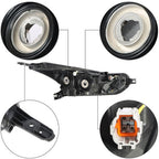 Pair Headlights Assembly Set Fit Clear Lens Chrome For Nissan Versa 2020-2021