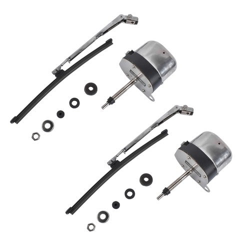 Stainless Windshield Wiper Motor Kit Street Hot Rod Universal Boat For Chevy 12V