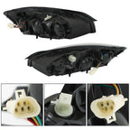 RH & LH Headlights Headlamps Housing Halogen Black For Chevy Malibu 2004-2008