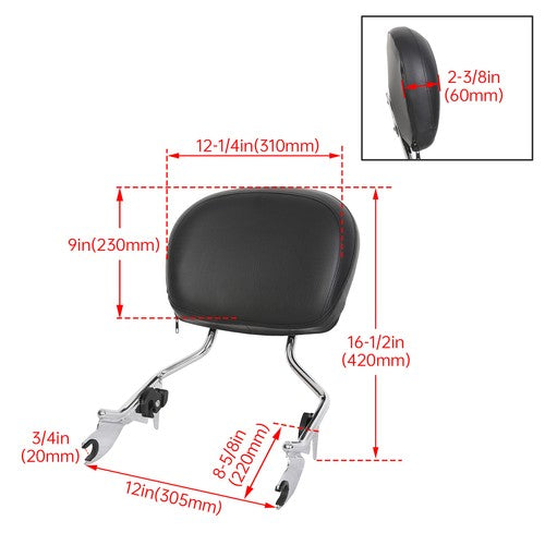 Backrest Sissy Bar Docking Hardware Kit For Harley Street Glide Road King 14-24