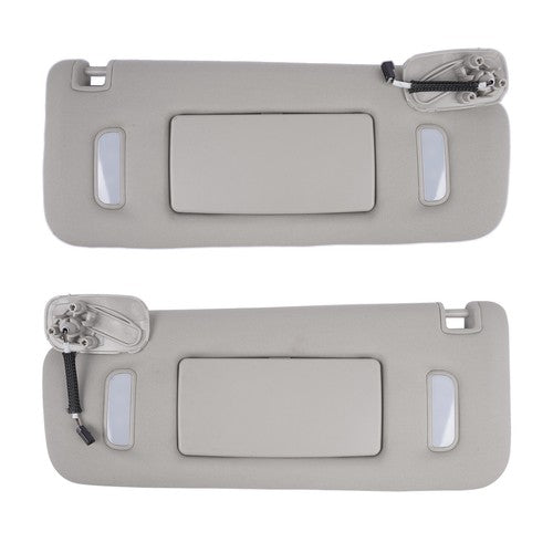 Pair Gray Sun Visors Right Left for Chevrolet Silverado GMC Sierra 2500HD 07-13
