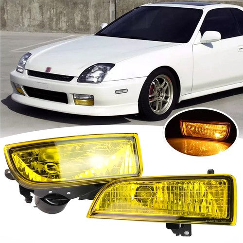 Yellow Lens Bumper Fog Lights Driving Lamps w/wiring for 1997-2001 Honda Prelude