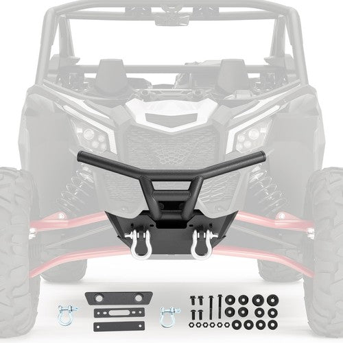 Winch Ready Front Bumper with D-Rings Brush Guard for Can-Am Maverick X3 17-23