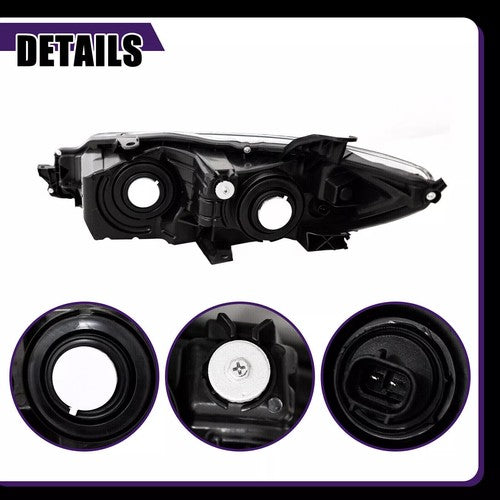 Black Headlight Set Halogen Headlamp for 2015-2017 Toyota Camry LE SE Pair