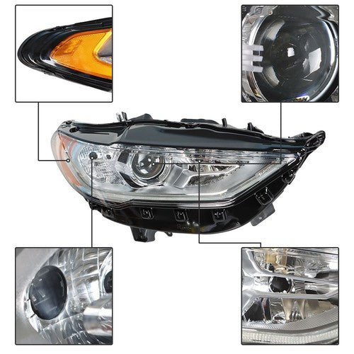 LED DRL Headlight Assembly Headlamps Left+Right Side For Ford Fusion 2017-2019