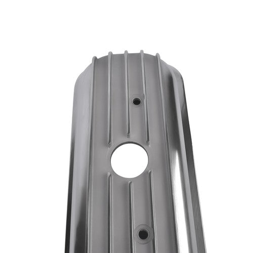 Finned Polished Aluminum Center Bolt Short Valve Covers For SBC 350 5.7 5.0 V8