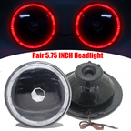 Pair 7" LED Headlights Headlamps Red DRL for Pontiac Firebird 1970 1971 72-1976