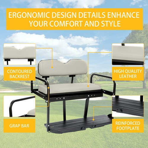 Folding Steel Frame Flip Rear Back Seat for EZGO Marathon Pre 1994 Golf Cart