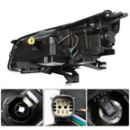 Headlight For GMC Acadia 2013-2015 16 Driver&Passenger Halogen w/LED Tube Black