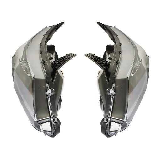For Honda Accord 2013-2015 LH+RH Headlights Headlamps Clear Lens Halogen Black