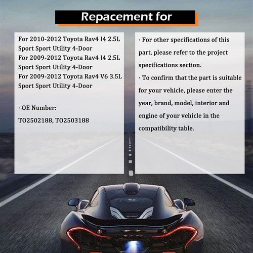 Black Housing Headlamp Halogen Type Right & Left For Toyota Rav4 Sport 2009-2012