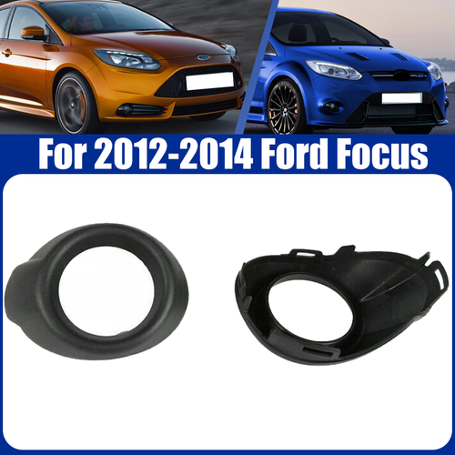 Front Bumper Fog Light Cover Bezels Pair Matte Black for 2012-2014 for Ford Focus