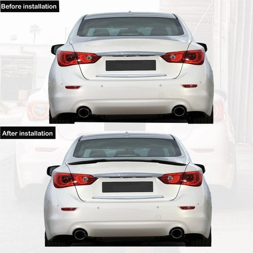 M4 Style Rear Trunk Spoiler Wing for 2014-2024 Infiniti Q50 Carbon Fiber Style