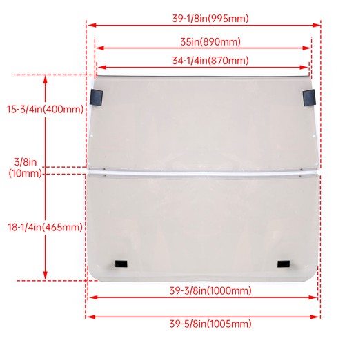 For Club Car DS 2000.5 -UP Golf Cart Folding Tinted Windshield Windscreen
