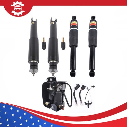 5Pcs Air Suspension Set Shocks & Compressor For Escalade Chevy Tahoe GMC Yukon