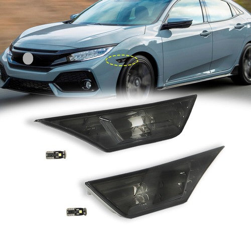 For Honda Civic EX 16-21 1.5L Front Turn Signal Light w/Bulbs Driver+Passenger
