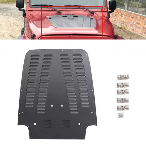 Aluminum Front Vented Louver Hood Panel for 1997-2002 Jeep Wrangler TJ