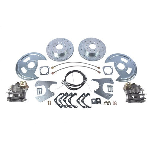 Rear Brake Disc Set w/ Brackets for GM A F X-Body Buick Chevy Pontiac 1964-1977