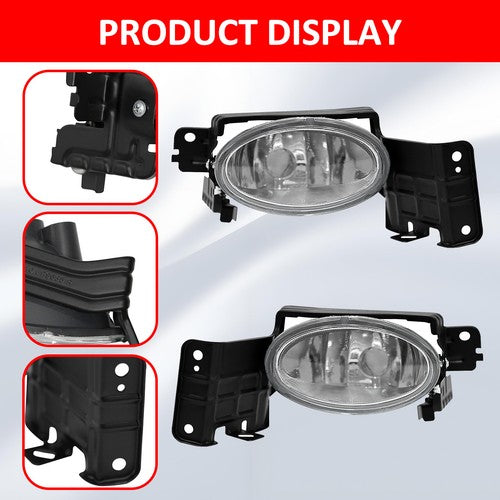 Front Bumper Fog Lights Lamp W/Bezel for Honda Accord Crosstour 3 5L 2010-2012