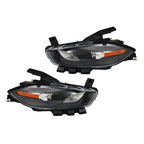 Fit For Dodge Dart 2013-2016 LH+RH Headlights Replacement Halogen Black Housing
