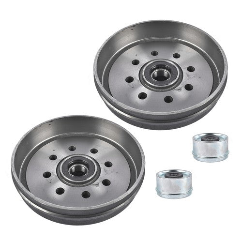 2 Pack 12"x2" Trailer Brake Hub Drum Kit 8 on 6.5" Bolt Pattern for 7000lbs Axle