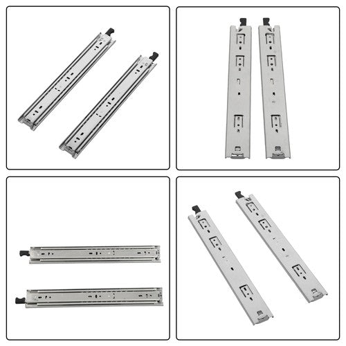 1 Pair 14 inch Drawer Slides 150 lbs Load Capacity Side Mount Extension