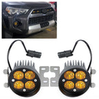 Pair LED Fog Lights Amber With Brackets for Toyota Tacoma 4Runner Tundra 2010-2023