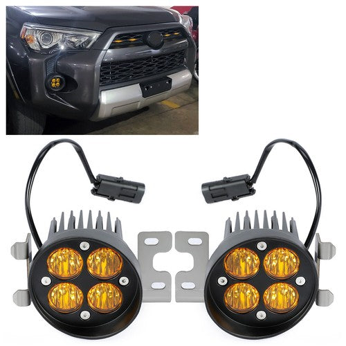 Pair LED Fog Lights Amber With Brackets for Toyota Tacoma 4Runner Tundra 2010-2023