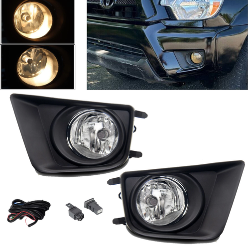 Clear Fog Lights Bumper Driving Lamp Switch Bulbs for Toyota Tacoma 2012-2015