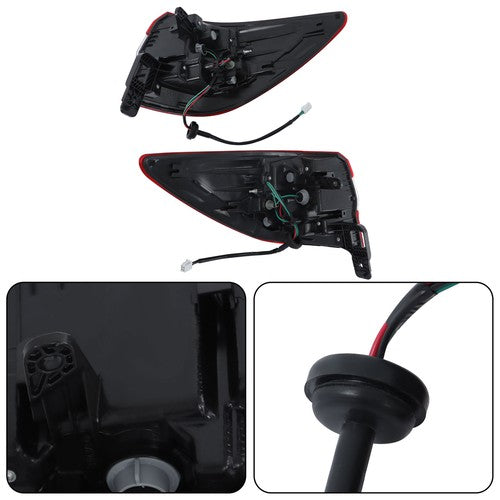 Driver&Passenger Halogen For Subaru Outback 2015-2019 Red Rear Brake Tail Lights