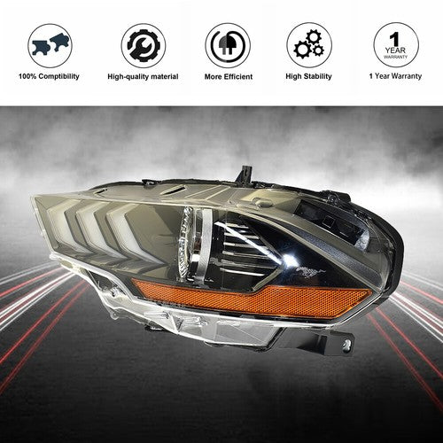 For Ford Mustang 2018-2020 LED DRL Headlights Clear Lamp Front Driver Left Side