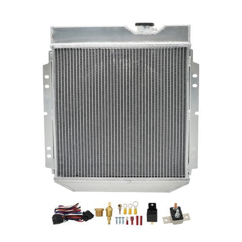 For 1960-1965 Ford Falcon Ranchero V8 3 Row Radiator+Shroud+Electric Fan+Relay