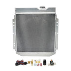 For 1960-1965 Ford Falcon Ranchero V8 3 Row Radiator+Shroud+Electric Fan+Relay