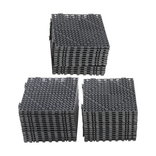 50Pack 12 x12in Interlocking Drainage Floor Tile Modular Interlocking Tile Black