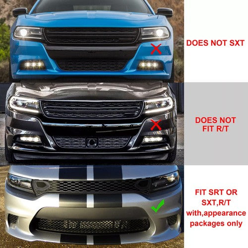 For 2015-23 Dodge Charger RT Scat Pack SRT Style Front Upper Lower Grille Kit