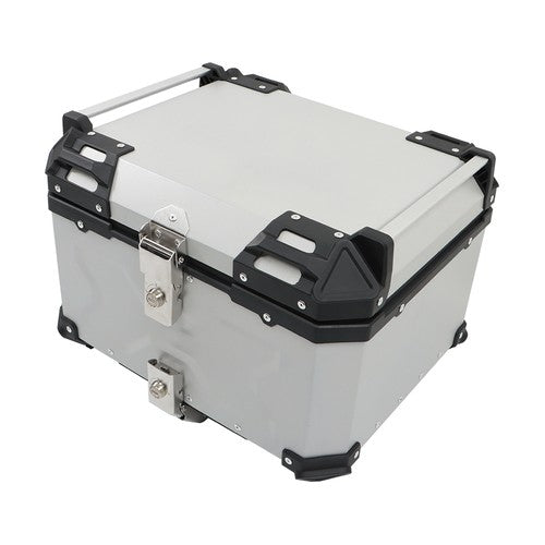 55L Silver Luggage Waterproof Tail Box Scooter Trunk Storage Top Case Motorcycle