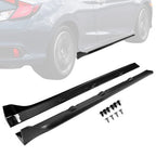 Side Skirt Extension for 16-2020 Honda Civic 4dr Sedan LX EX Si Blk Type R Style