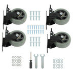 4 Pack Grey 4 Inch Swivel Caster Wheels Heavy Duty With brake