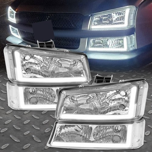 LED Headlights and Bumper Light for 2003-2006 07 Chevy Silverado 1500 2500 3500