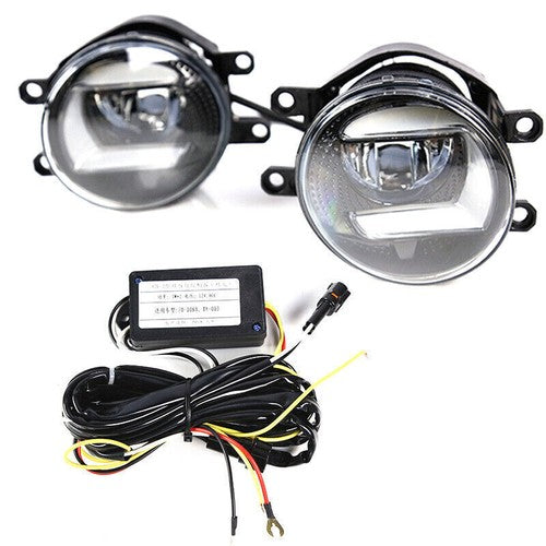 For 2009 2010 Toyota Corolla LED Fog Lights DRL Clear Lens Turn Signal w/Wiring