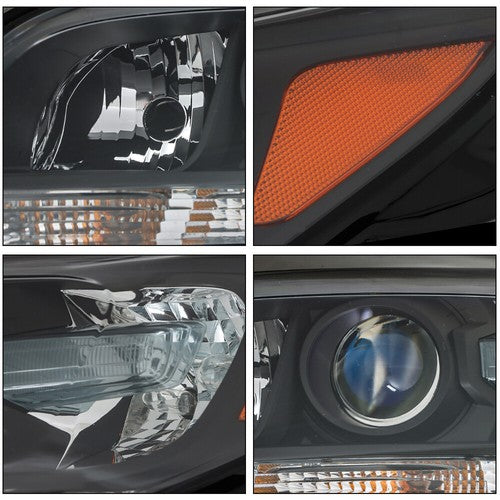 Projector Headlights Halogen Black Housing For Chevy Malibu 2013-2016 Left&Right