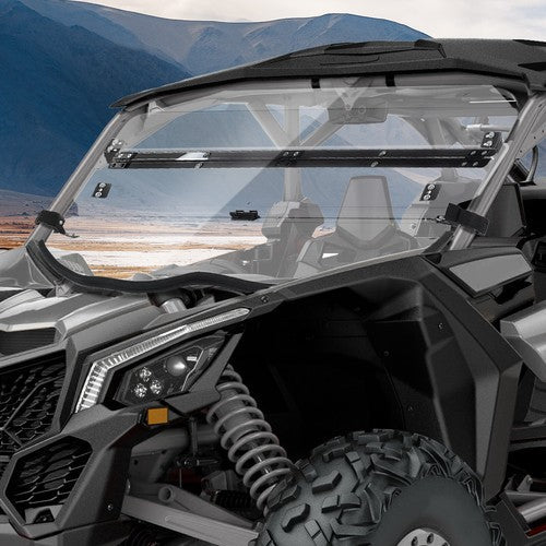 Front Flip Windshield Scratch Resistant 2-IN-1 For Can-Am Maverick X3 2018-2025