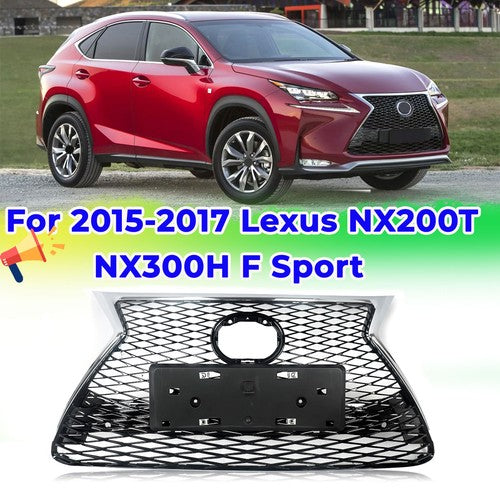 Front Bumper Grille for 2015-2017 Lexus NX200T NX300H F Sport Chrome Black